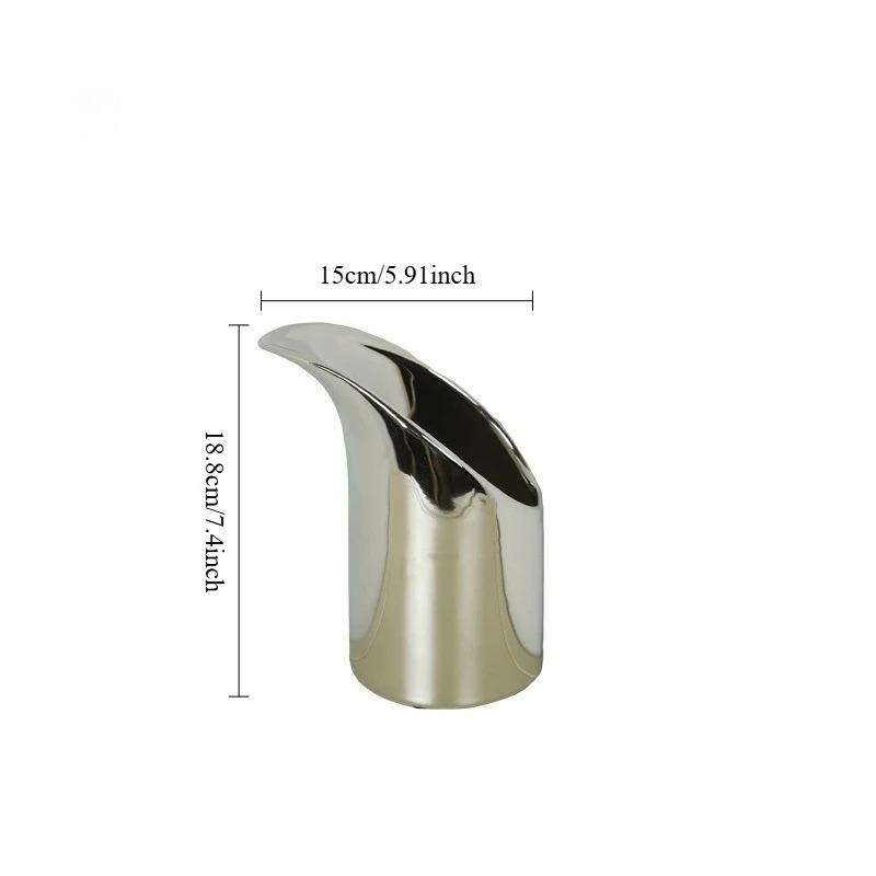 

Modern Minimalist Geometric Silver Ceramic Vase Decoration Creative Living Room Bedroom Soft Decoration Nordic Style Home Decor