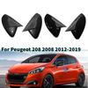 For Peugeot 208 2008 2012-2018 Citroen C3 2016- ABS Rearview Side Mirror Cover Wing Cap Exterior Door Trim Adhesive Sticker