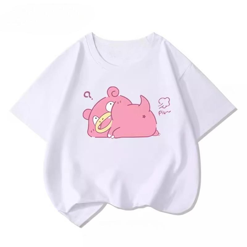 Potdemiel Summer New Pikachu Printed Children's T-Shirt Suitable for Boys and Girls, Comfortable and Breathable