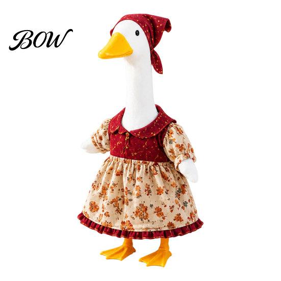Outdoor-Gans-Kostüm Thanksgiving-Veranda-Outfit, Herbstkleid mit Kopftuch Kostüme für 23-Zoll-Statue, Gartenhof-Dekoration Rasen