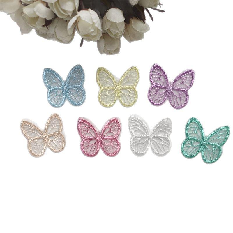 4cm Embroidered Butterfly Organza Hair Clip DIY Accessory