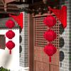 Red Chinese Lanterns Spring Festival Paper/Felt Lantern Chinese New Year Decorations Door Wall Decor Wedding Party Supplies