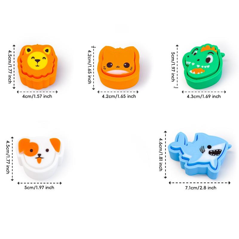 Cartoon Animals Clicker Keychain Educational Stress Relief Decompression Toy for Kids Bag Charm