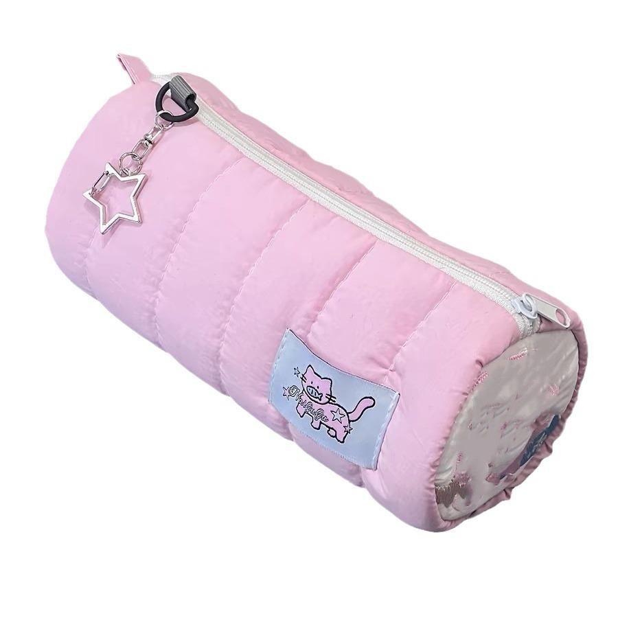 INS Large Capacity Pink Pen Bag Creative Soft Touch Pencil Case Stationery Storage Organizer Creative Students Gift