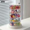 Rotating Jewelry Storage Box Makeup Storage Rack Bracelet Earring Round Plastic Organizer Boxes Holder Display Rack with Cover