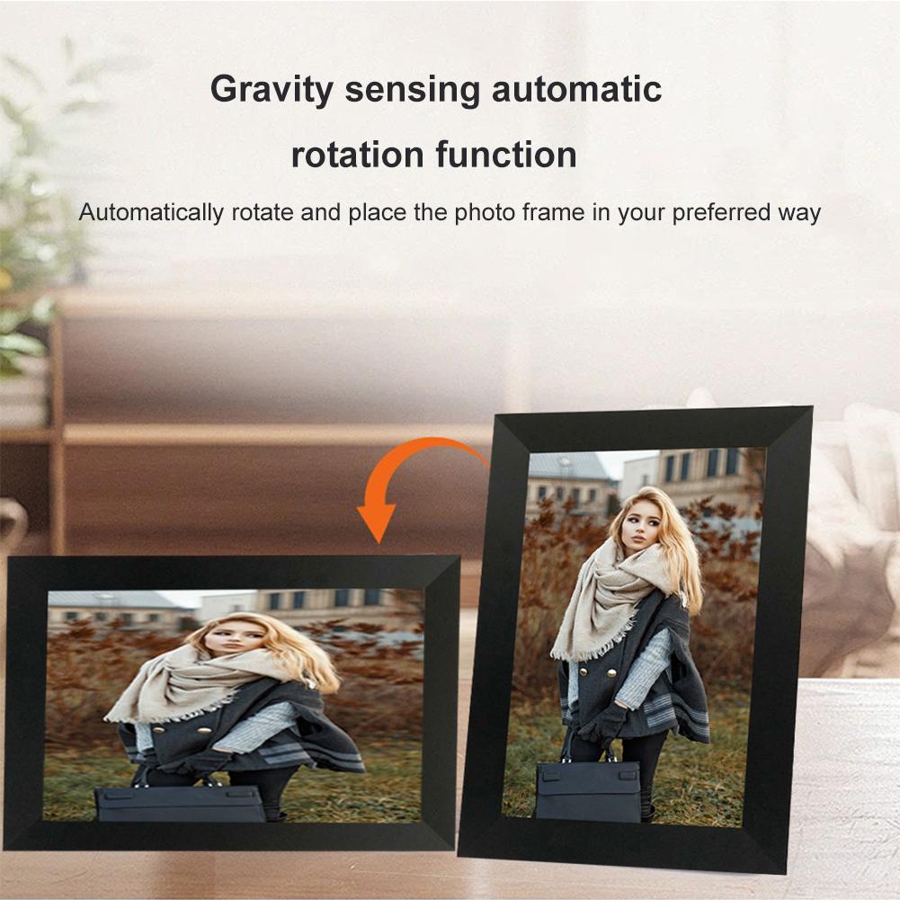10,1palcový inteligentní WiFi digitální fotorámeček 16G s automatickým otáčením digitálního fotorámečku prostřednictvím Frameo 1280x800 IPS HD dotykové obrazovky