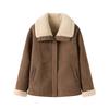 Women's Casual Plus Velvet Jacket for Ages 40-60: Thickened Lapel Style