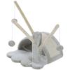 Cat Tree 40 cm Small Cat Tower with Cave, 2 Play Balls, Scratching Mat, Cat Scratching Post, Climbing Tree, for Small & Large Cats, Light Gray