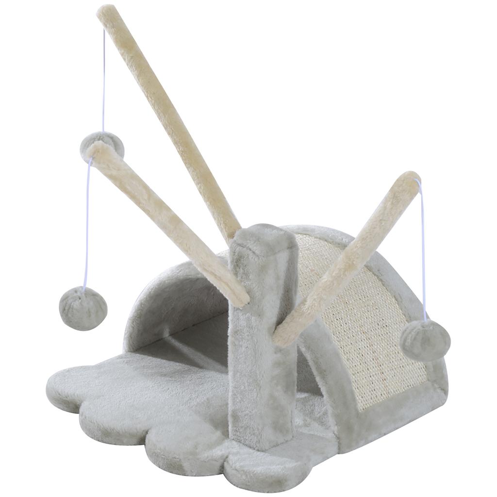 Cat Tree 40 cm Small Cat Tower with Cave, 2 Play Balls, Scratching Mat, Cat Scratching Post, Climbing Tree, for Small & Large Cats, Light Gray