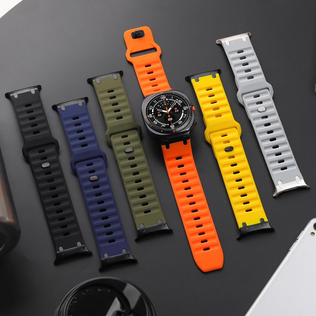 Sport Silicone Band For Samsung Galaxy Watch Ultra Strap 47mm Accessories metal belt Bracelet correa Galaxy Watch 7 Ultra 47 mm