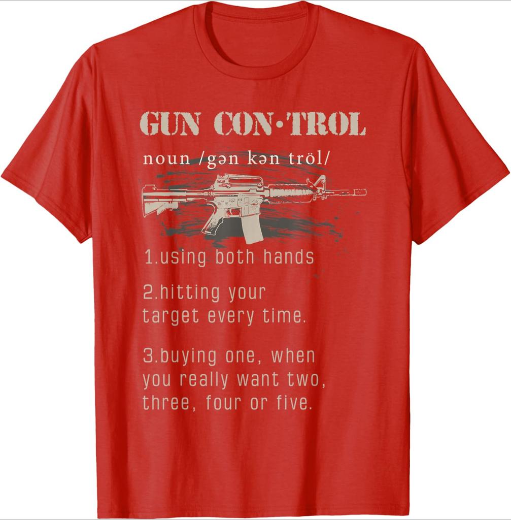 2nd Amendment Funny Gun Control Definition design100 cotton summer casual Oneck short sleeve printed mens Tshirt