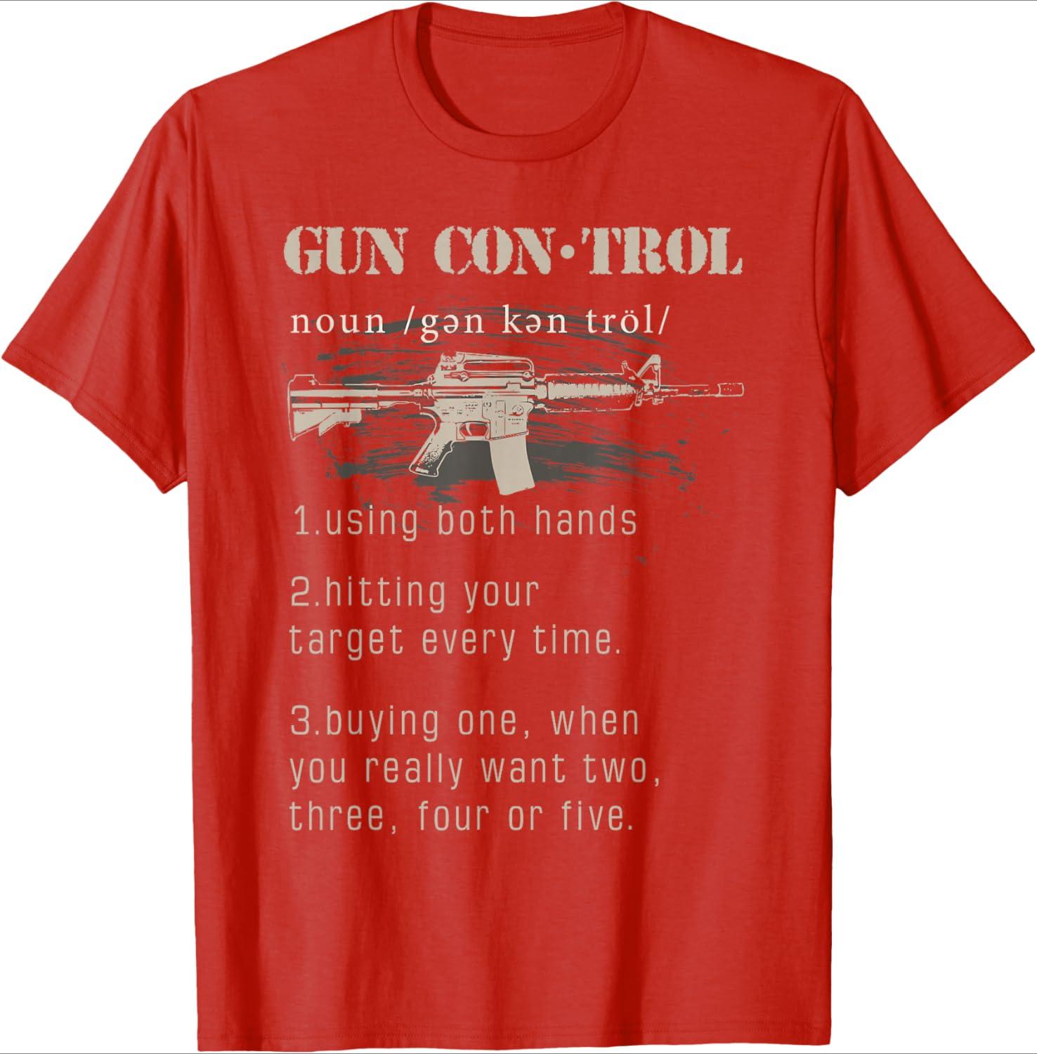 2nd Amendment Funny Gun Control Definition design100 cotton summer casual Oneck short sleeve printed mens Tshirt S