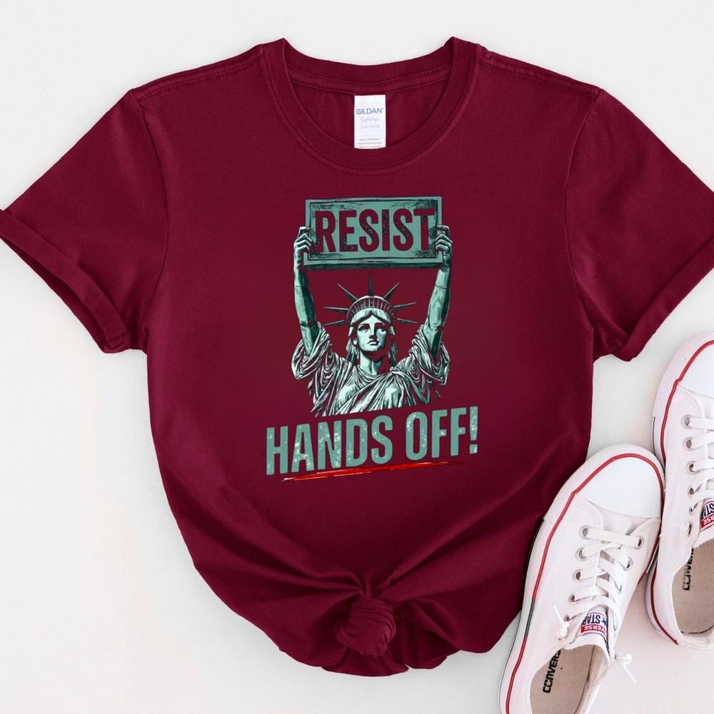 

Statue of Liberty Hands Off Protest T-Shirt, Anti MAGA, FDT, Anti Trump Shirt. 4XL