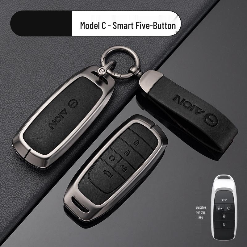 Compatible Key Case for Trumpchi GS4, GS3, GS5, GA6, GA3, GA4 - Metal Leather Car Accessories