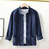 Men Shirt Chinese Style Solid Color Knot Button Single-breasted Stand Collar Mid Length Long Sleeves Loose Cardigan Top Hanfu Costume