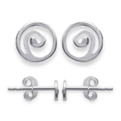 [C7506] - Silver 'Spirals' Silver Earrings - 4 Mm
