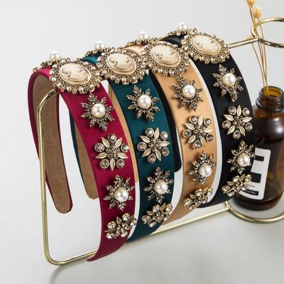 Hair Band Baroque Vintage Crystal Pearl Head Band Women's High Grade Beauty Hairhoop