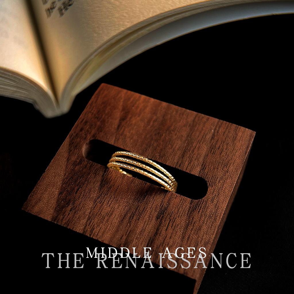 Star-Moon Zircon Ring Geometric Tiger s Eye Index Finger Ring Niche Open Ring Female