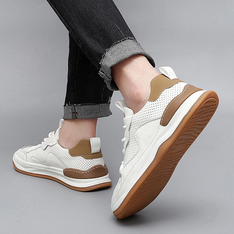 Breathable Casual Leather Shoes Men Breathable Tenis Masculino Shoes Comfortable School Running Shoes Lightweight Mens Sneakers