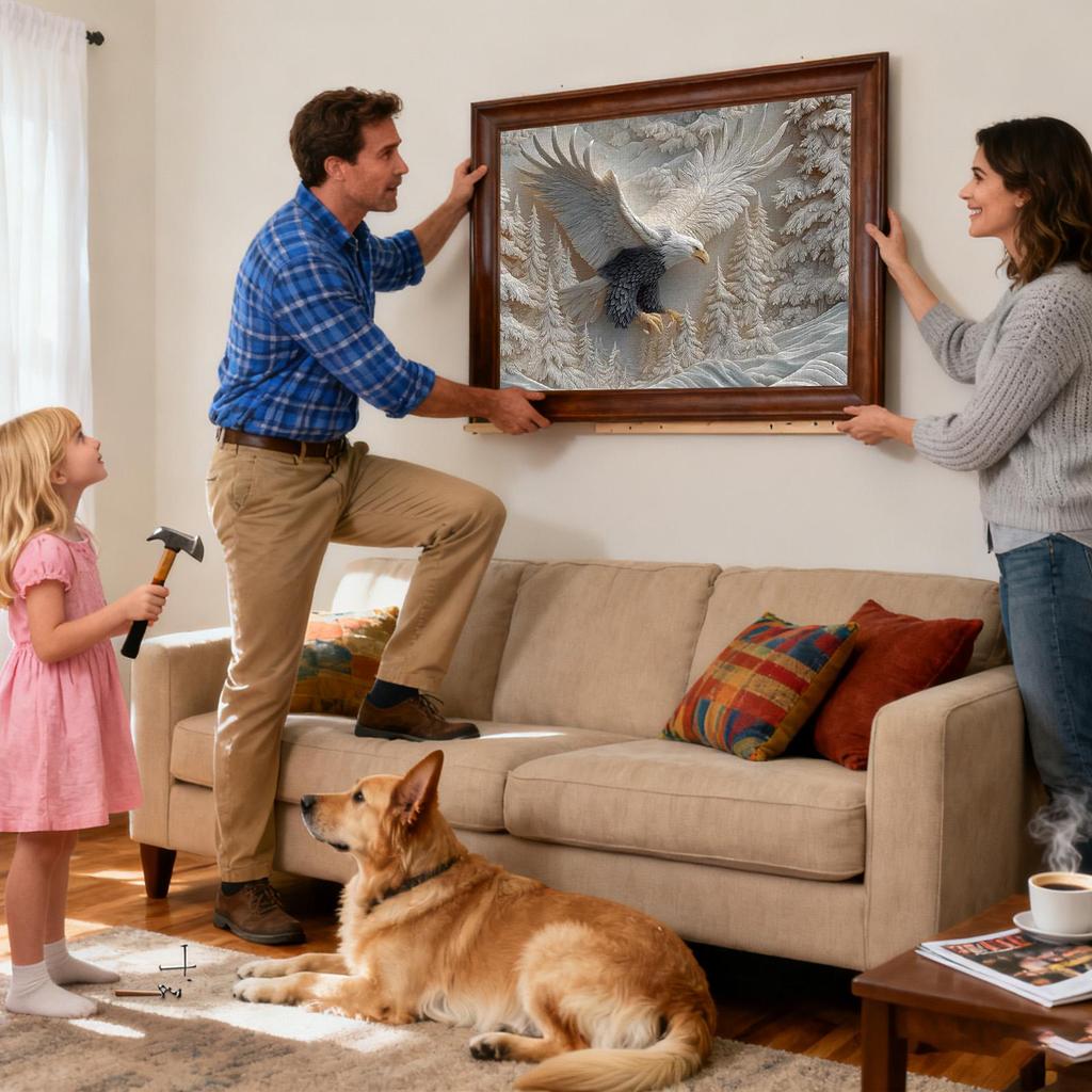 1000-Piece Carved Eagle Jigsaw Puzzle Majestic Bald Eagle Mid-Flight puzzle game a challenging bald eagle puzzle game artistic