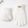Fashion Thickened Furry Gloves Solid Color Cold-proof All Finger Mittens Warm Windproof Knitted Gloves Men Women