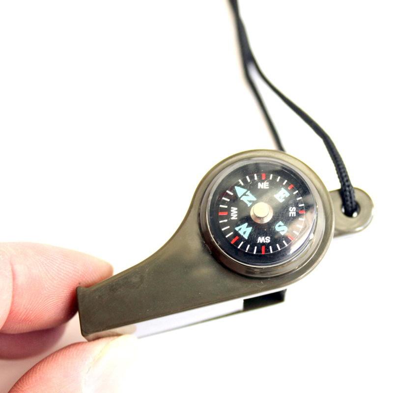 Outdoor Whistle Plastic Multifunctional 3-in-1 Whistle Survival Whistle Compass Thermometer Whistle Referee Whistle армия зеленый
