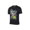 T-shirt a maniche corte da uomo con logo graffiti per basket Top Neri CK1181-010