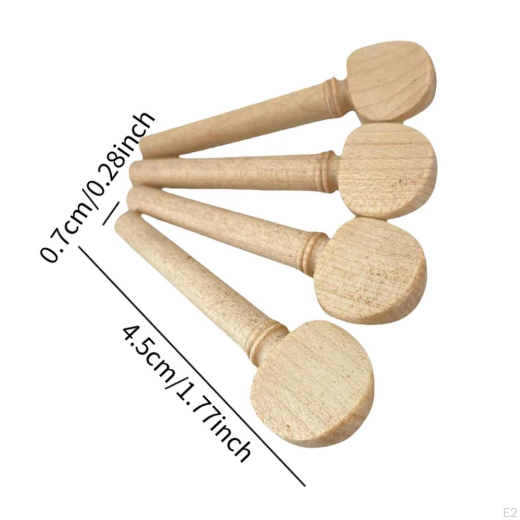 4x Violin Tuning Peg Music Instrument Accessory Lightweight Easy To Use Replace Part Portable Wood