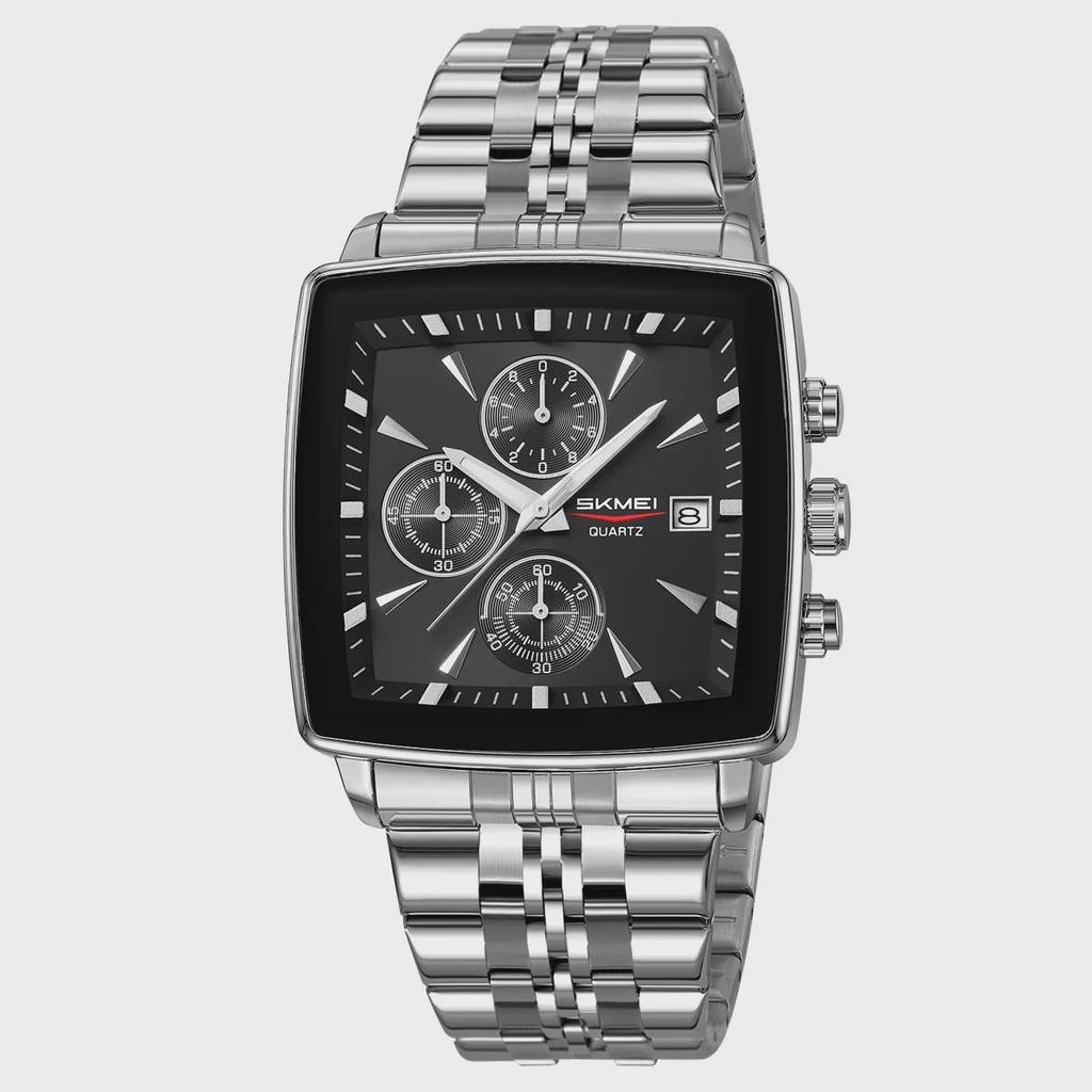 SKMEI Stainless Steel Strip Quartz Watch Men Business Wristwatch Fashion Waterproof Stopwatch Male Wristwatches