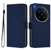 For Vivo X200 Ultra 5G Case Solid Color Wallet Leather Phone Cover with Strap