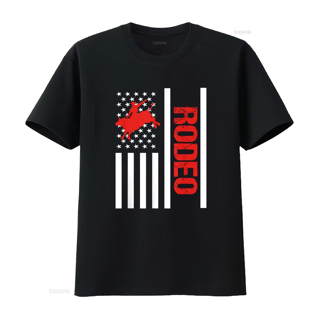 Rodeo Bull Riding T Shirt vintage Washed Soft Breathable graphic Unisex streetwear Versatile Casual Top For Everyday Wear