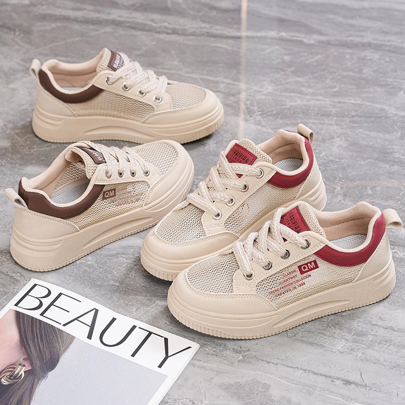 Breathable mesh sneakers women's summer shoes 2024 new single mesh shoes student mesh shoes soft-soled dad shoes