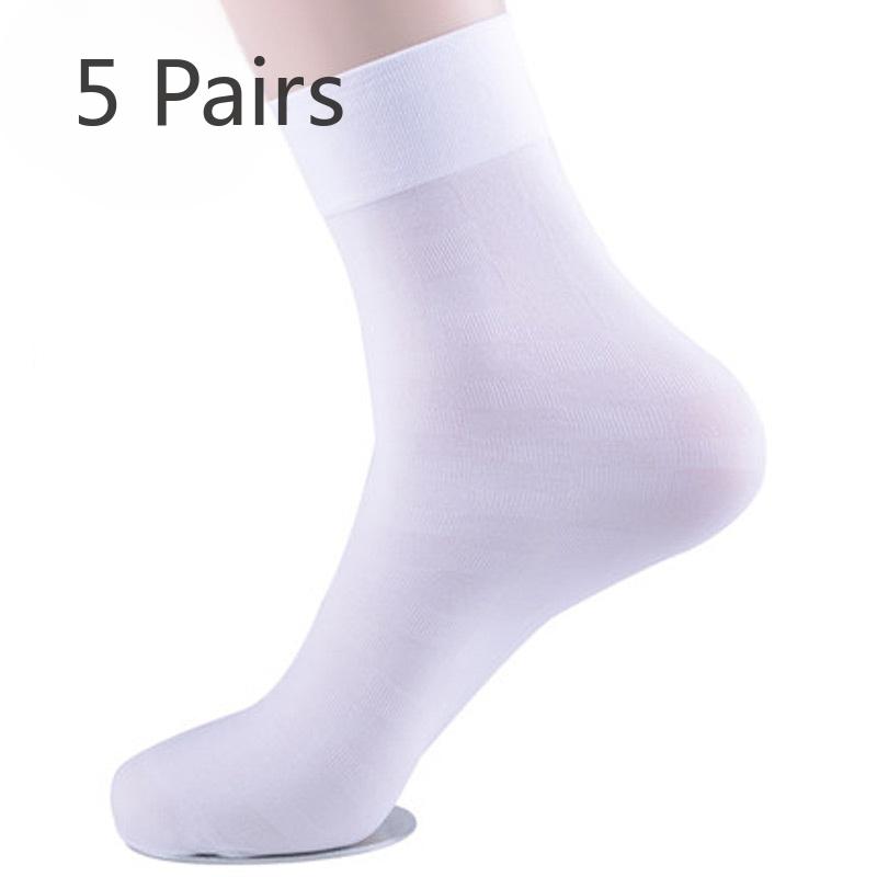 

5 пар мужских летних тонких деловых дышащих гольфов до середины икры 5 Pairs белый