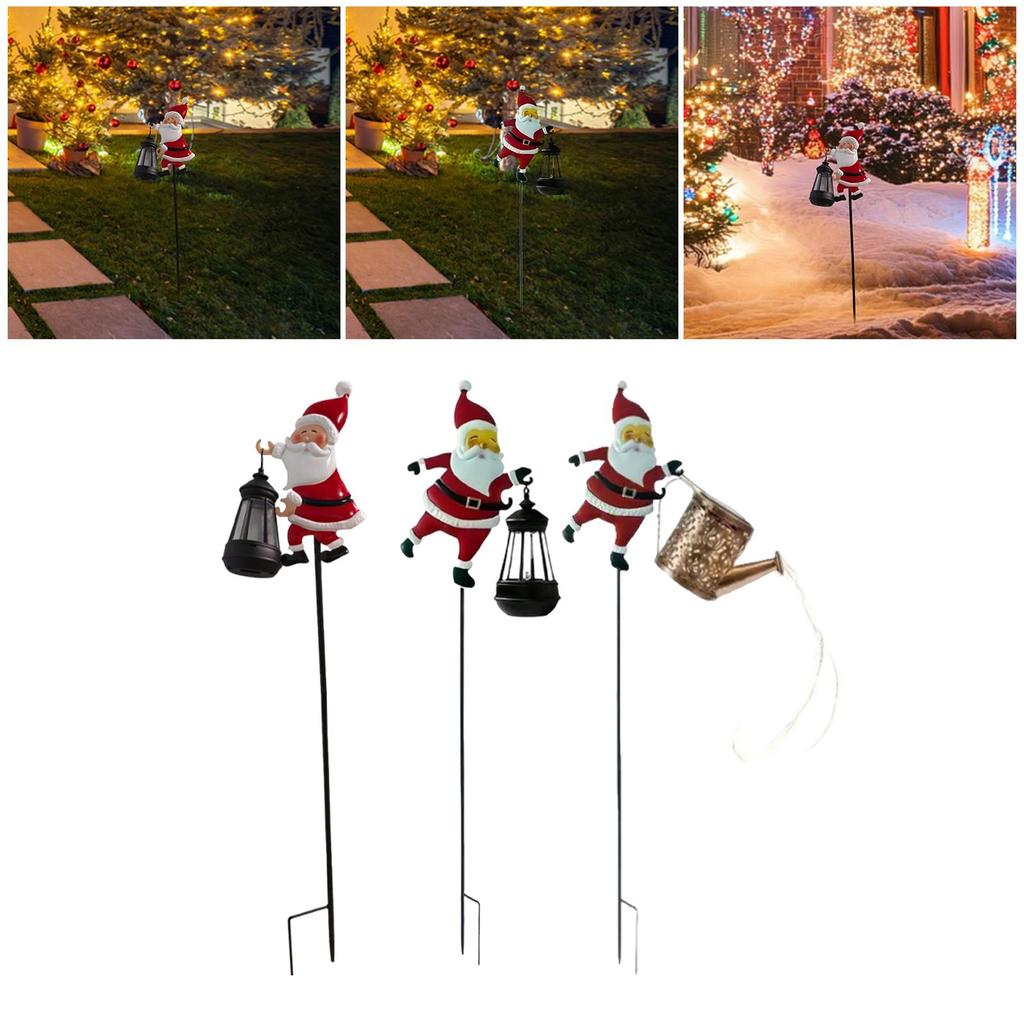 Solar Christmas Santa Claus Stake Light,Christmas Decoration,Garden Stake Light Outdoor for Holiday Outside Driveway Decoration