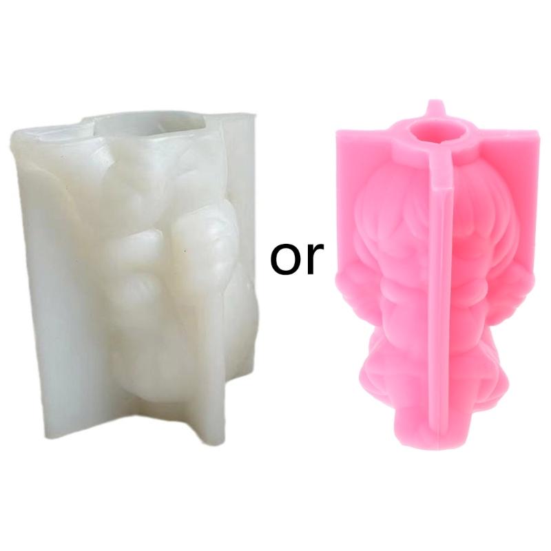 Garden Planter Pot Silicone Mold Wing Girl Vase Flower Pot Pen Holder Resin Mold Unique Garden Decoration Planter Mold