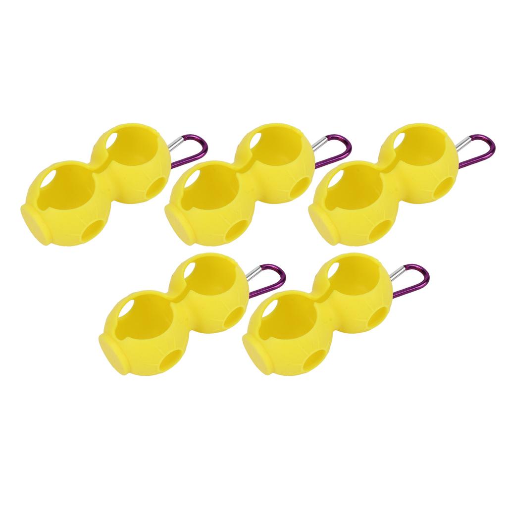 5Pcs Golf Ball Silicone Double Case Cover Portable Golf Ball Protective Holder Cover Yellow