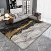 Tapis à imprimé marbre abstrait Antidérapant Lavable pour Salon Chambre Cuisine Décoration de Maison Tapis en Flanelle Imperméable