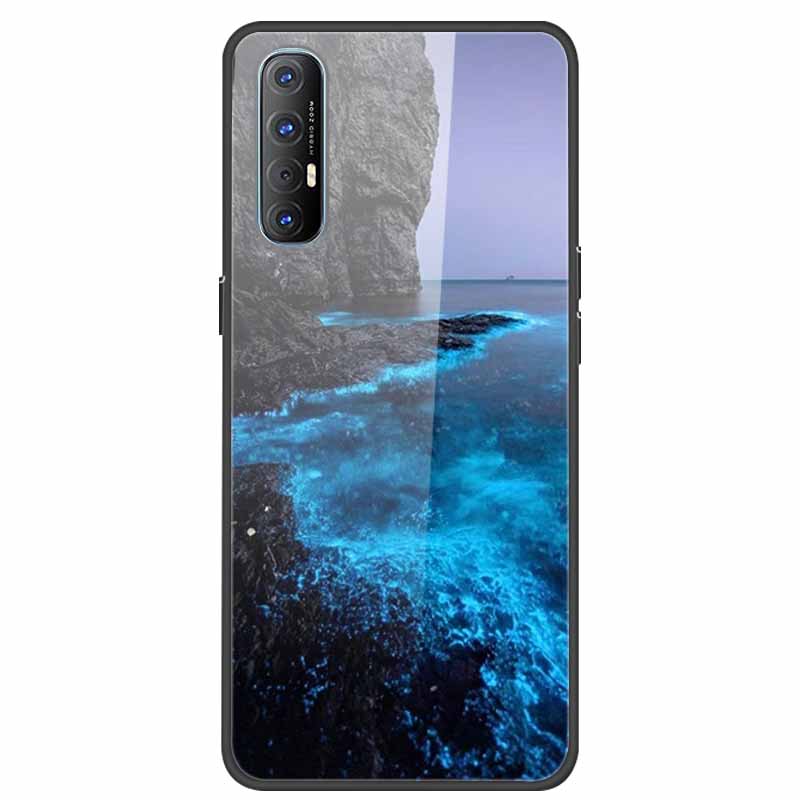 Glass Case For Oppo Reno 3 Pro 5G Case Soft Bumper Hard Tempered Glass Back Cover For Oppo Reno3 Pro 2019 Phone Case Funda Bag