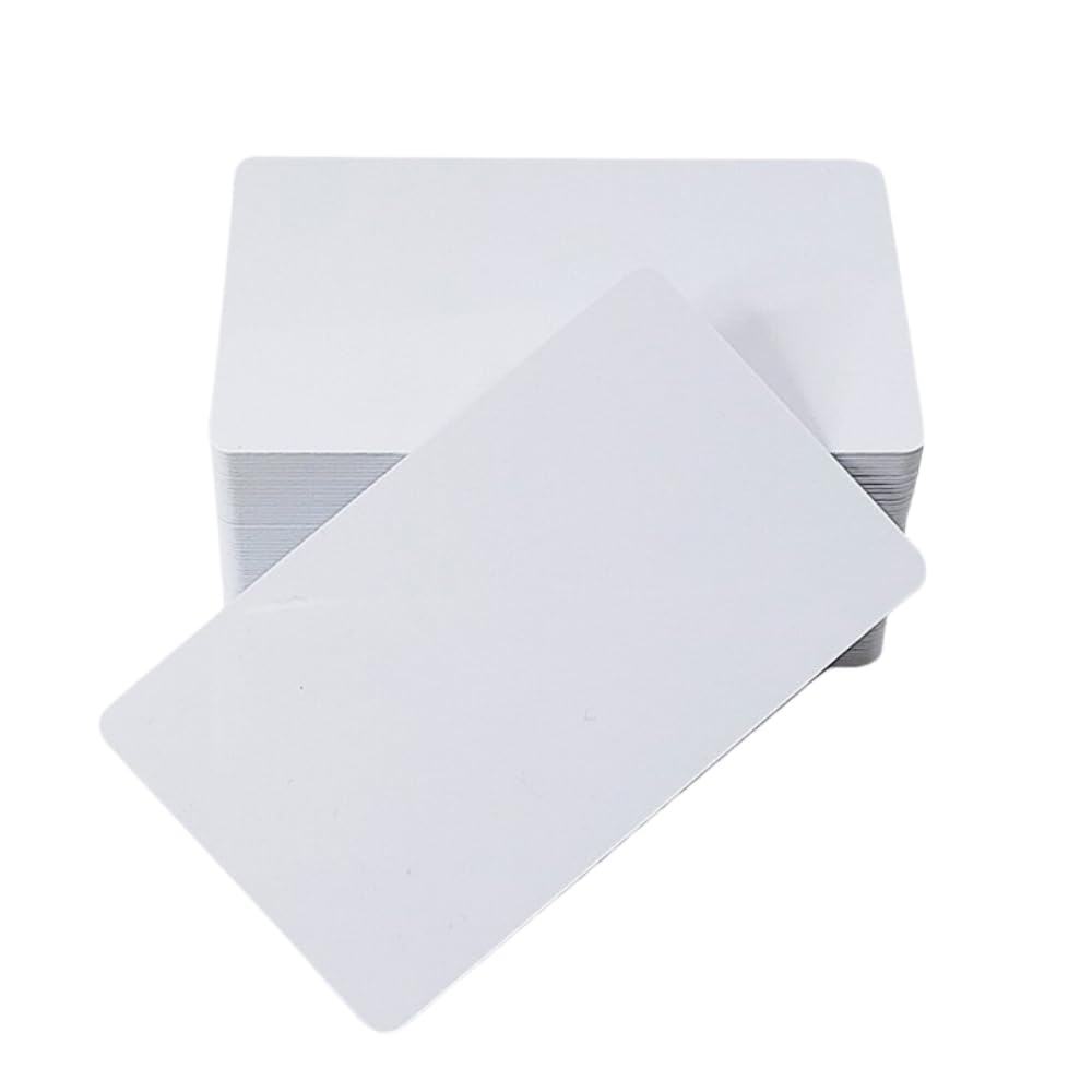 

ideamall Plain Plastic Cards, PVC Printable, Pack of 100