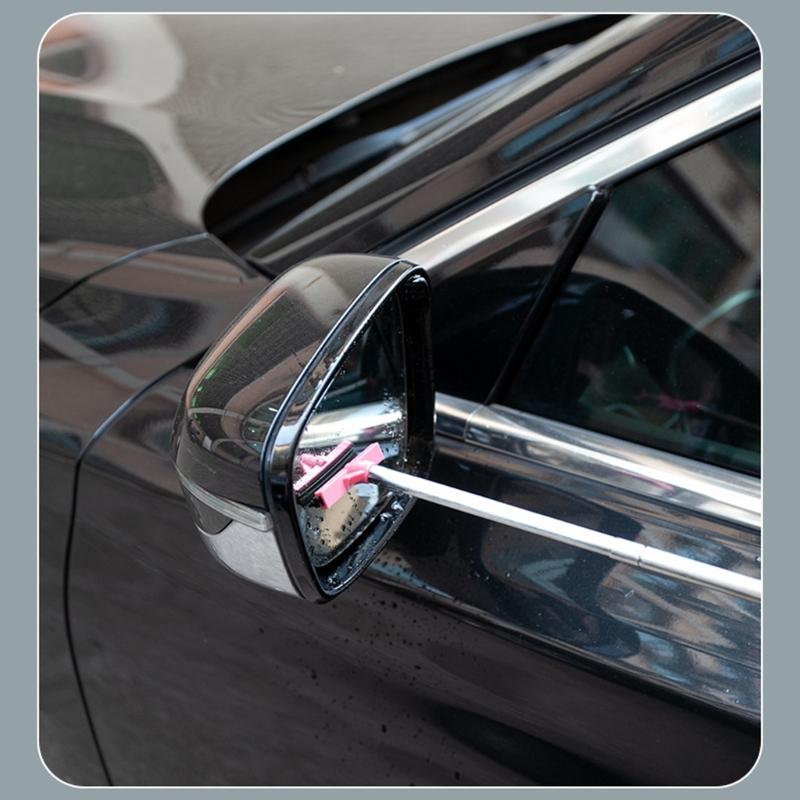 Retractable Car Mirror Wiper Steel Blade Strong Windshield Cleaner Auto Side Window Wiper Device for Rain Dust Removal