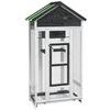 Vidaxl Bird Cage, Grey, 91.5X53X170 Cm, Solid Pine Wood