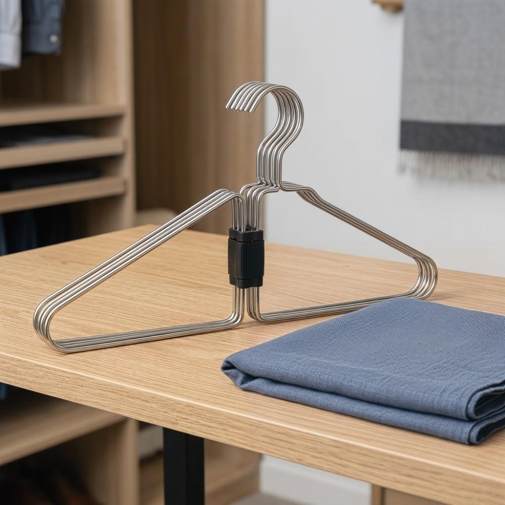 Stainless steel Foldable Metal Hangers Non-Slip Collapsible Clothes Space Savers For Home