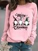 Women's Cross-Border Long-Sleeve Round Neck Christmas Print Sweatshirt