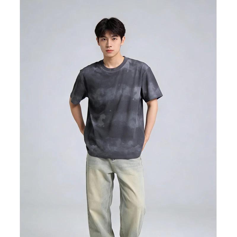 2026 Letní Tie Dye Potisk Nadměrná Trička Pánské Street Hip Hop Retro Punk Tričko Dámské Harajuku Ležérní Bavlněný Top S Klesajícími Rameny