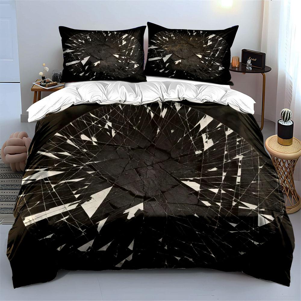 Cracked Pattern Decor Set Soft Comfortable Duvet Cover Bedding Set Included 1*Duvet Cover & 2*Pillowcases, Gift