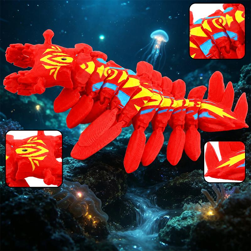 New 3D Printed Bloop Sea Monsters Gran Maja Action Figure Model Joint-movabl Creature Decor Collectible Figurines Xmas Gift