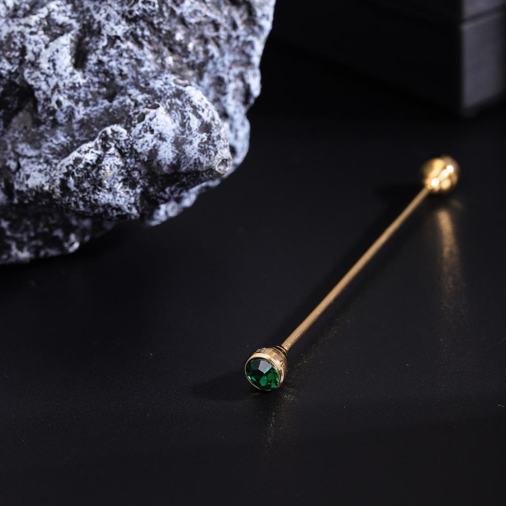 Spiral Buckle Shirt Collar Pin Detachable Neckline Pin Crystal Tie Collar Needle  Men