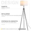 Floor Lamp, Polyester and Cotton Shade, E27 Socket, White, Bulb Not Included