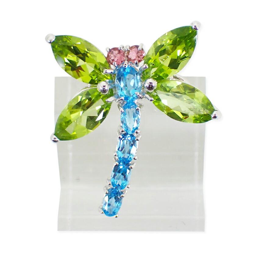 

[Pre-owned] K18WG/K14WG Peridot/Topaz/Tourmaline Bee Brooch/j72-20