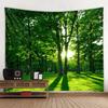 Forest landscape tapestry wall hanging living room bedroom fabric decoration background Bohemian hippie picnic mat bed sheet